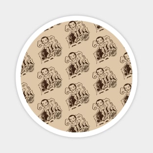 Man drinking coffee pattern Magnet